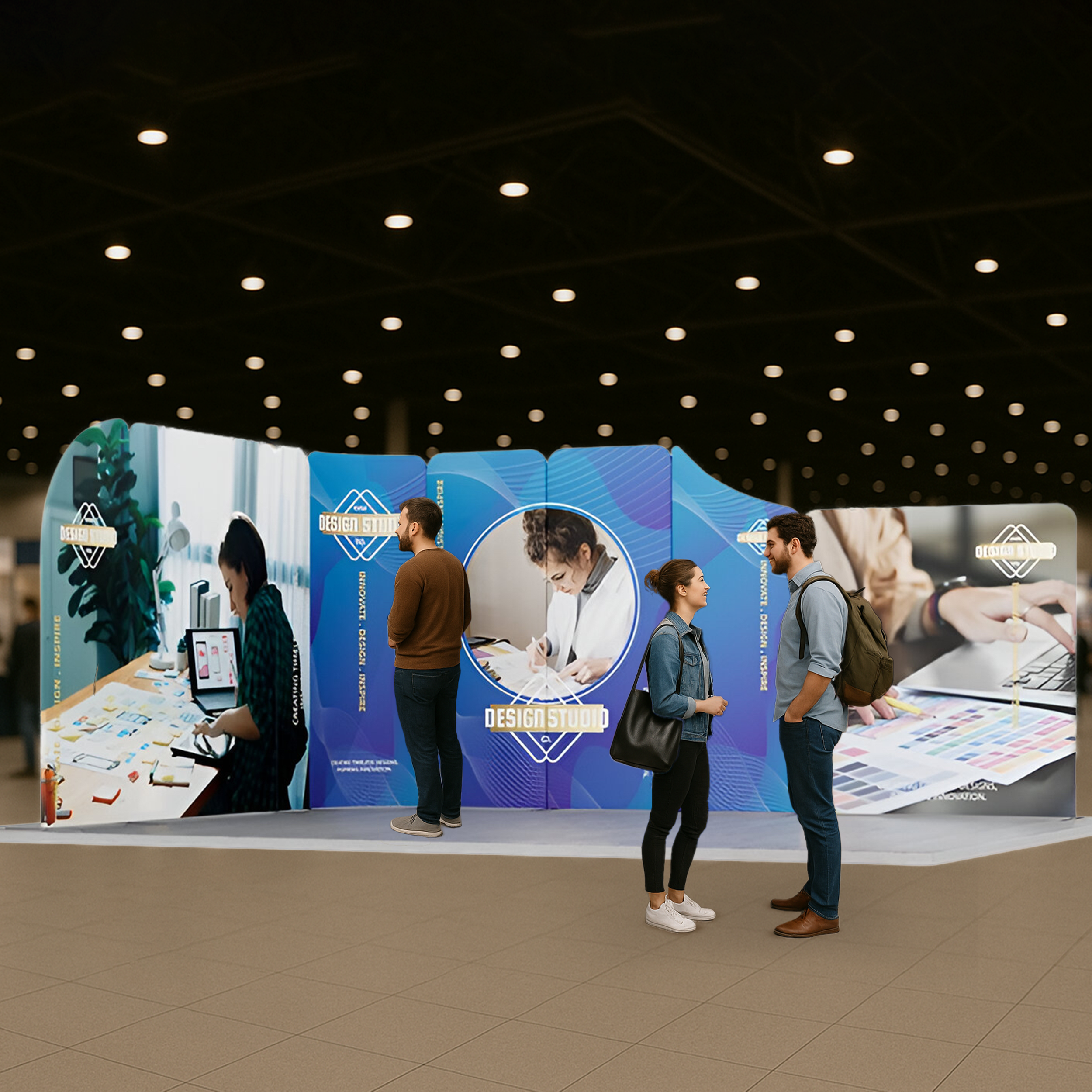5x4m Magnetic Modular Fabric Displays - L Shape
