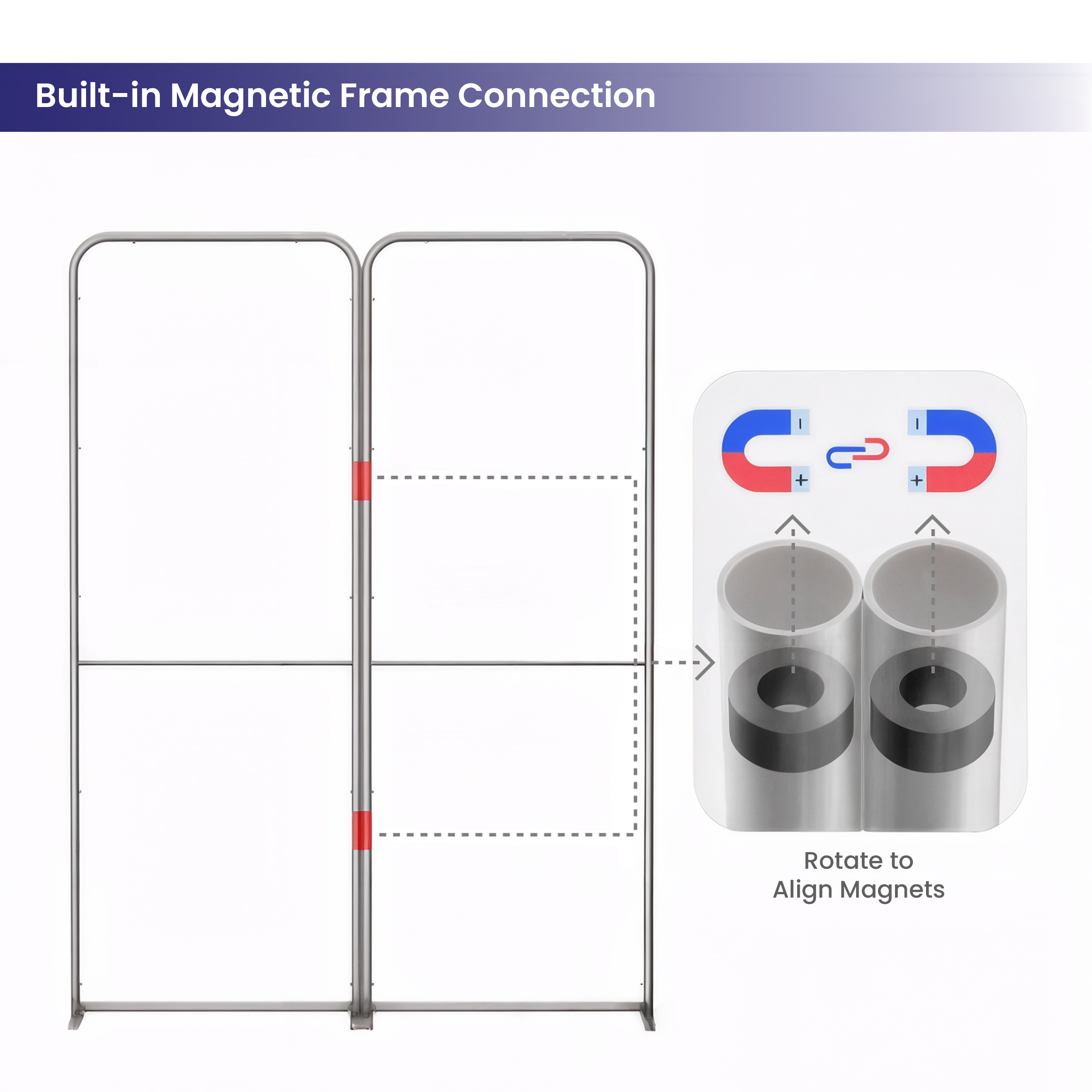 6m Magnetic Modular Fabric Displays - 4 Curved L-Shape Sections