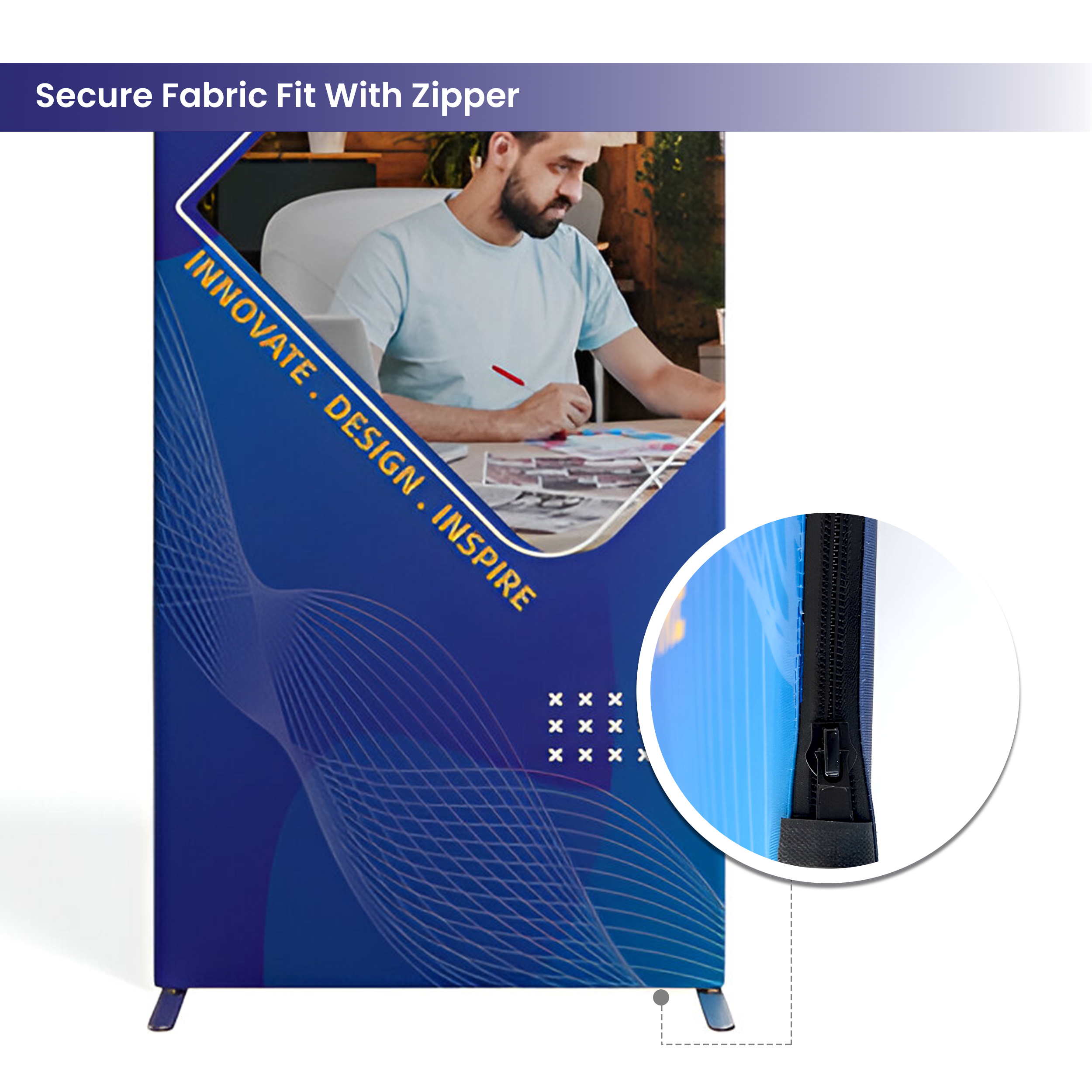 6m Magnetic Modular Fabric Displays - 4 Curved L-Shape Sections
