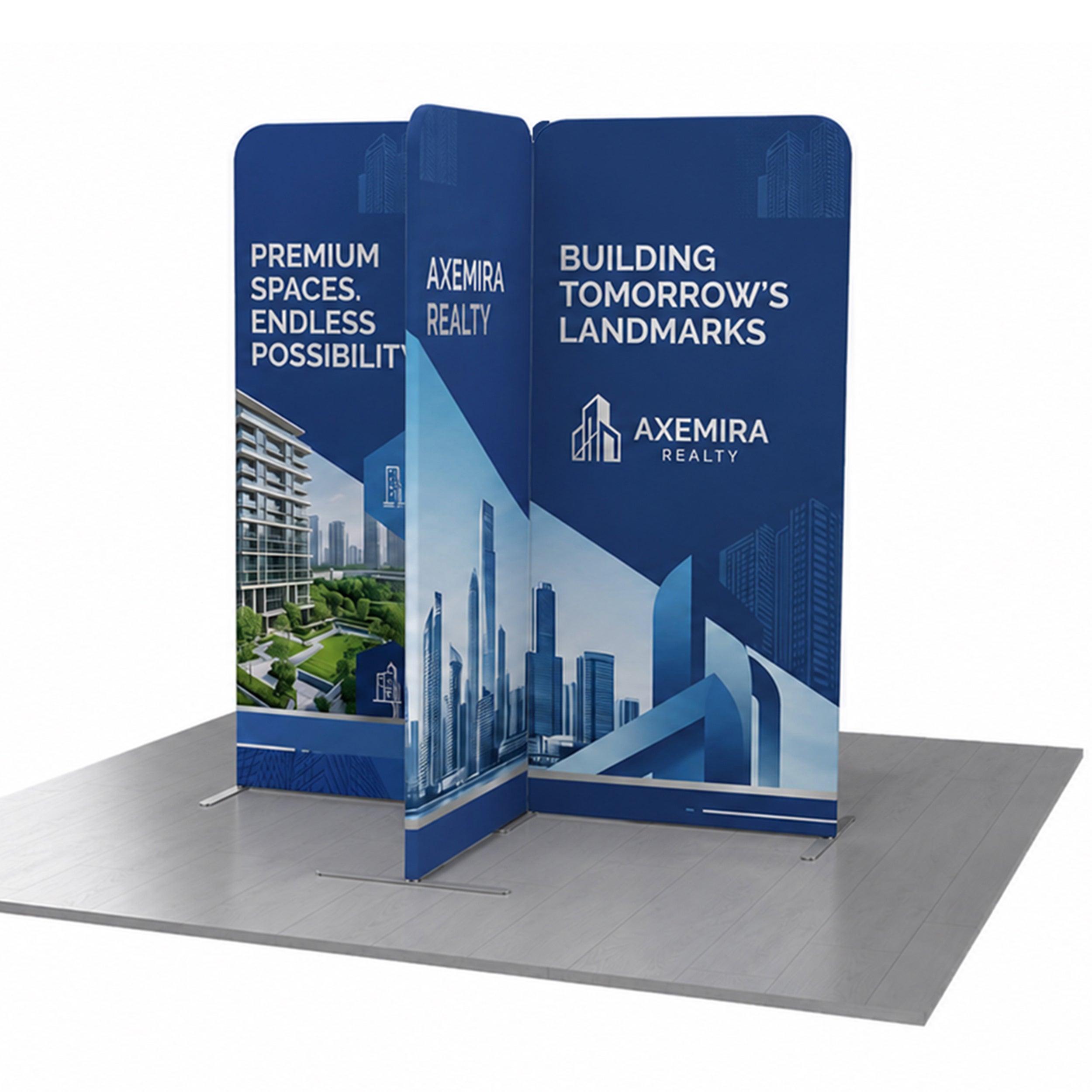 2m Magnetic Modular Fabric Display - Cross Island Shape