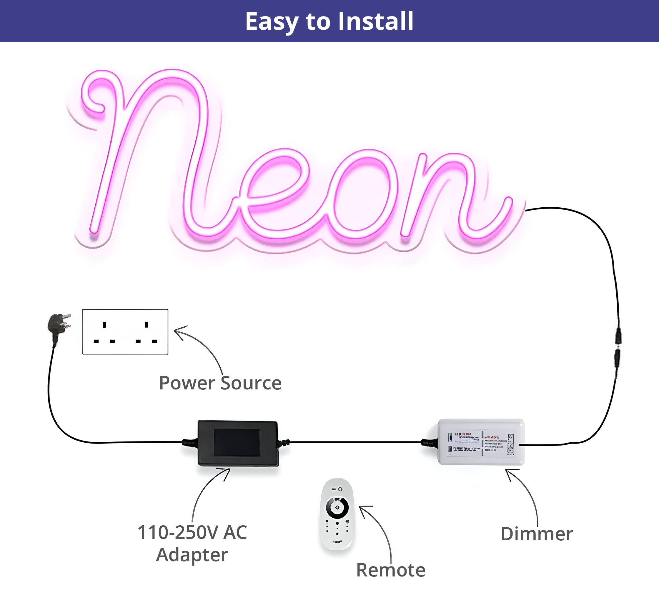 Never Stop Learning Neon Sign