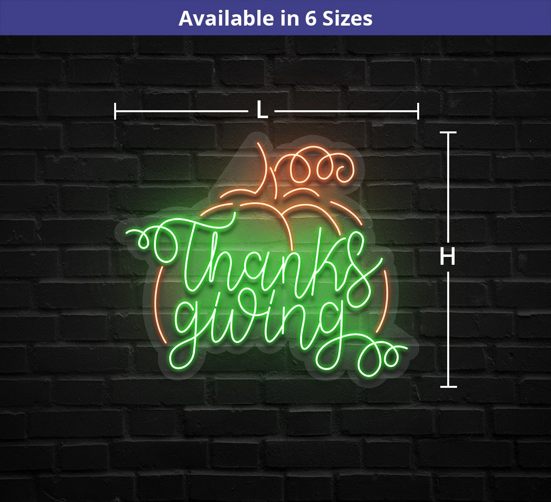 Thanksgiving Wall Decor Neon Sign