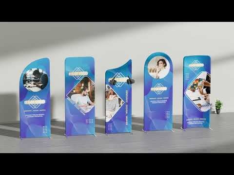 6m Magnetic Modular Fabric Displays - 4 Curved L-Shape Sections