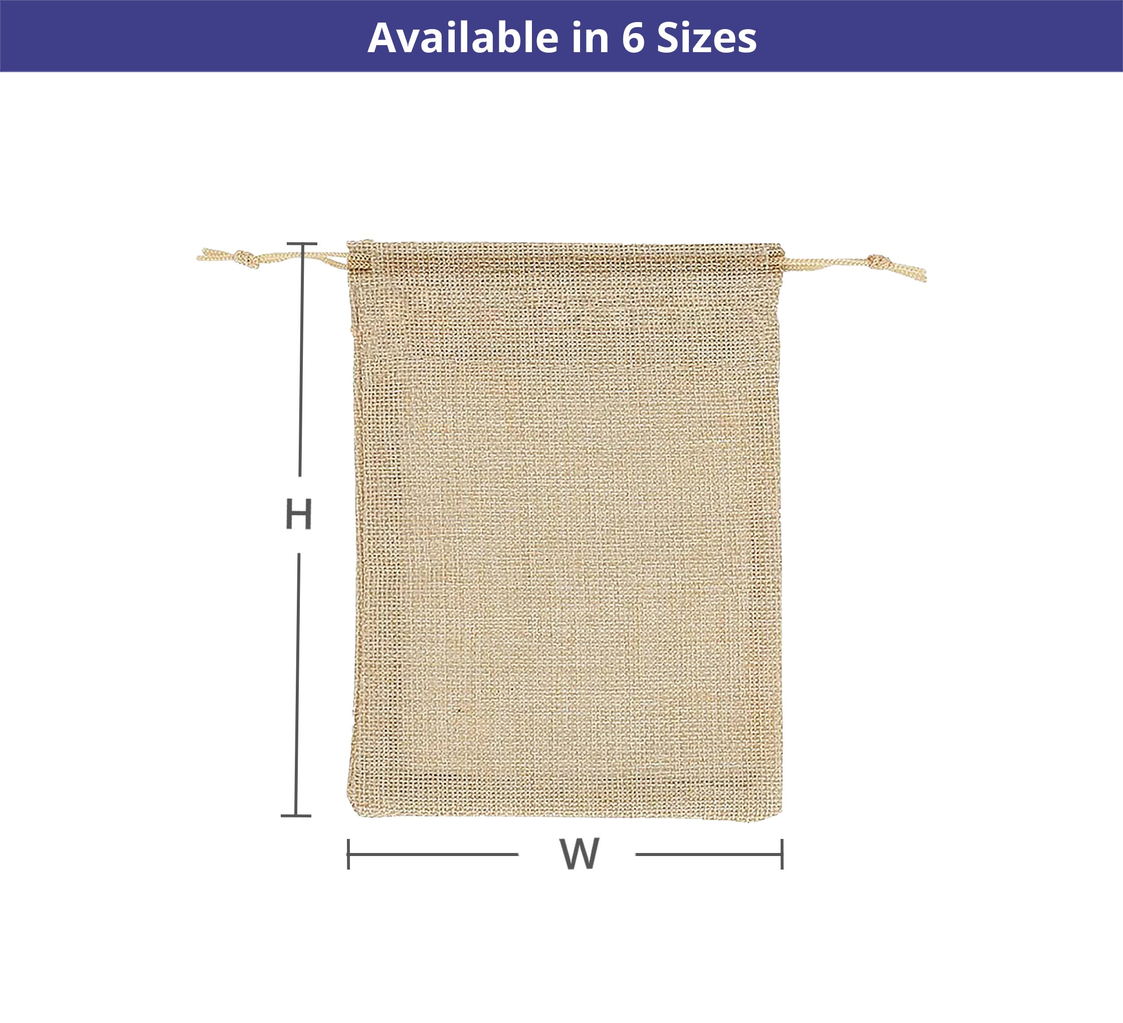 Jute Drawstring Bags - Non Printed