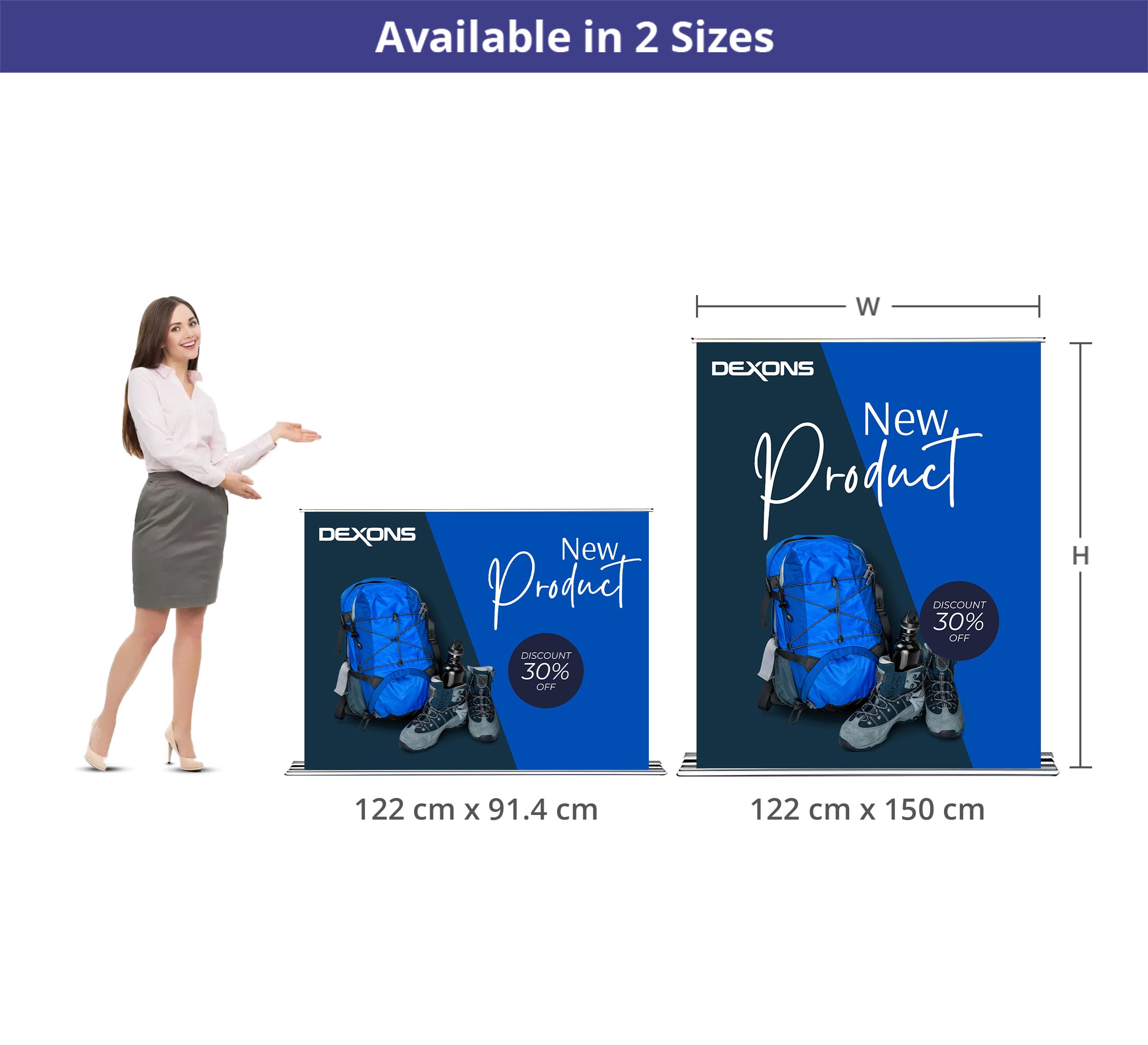 Silverstep Tabletop 120 cm Retractable Banner Stand
