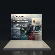 3m Backlit Exhibition Stand - LED Lightbox Display with Shelf
