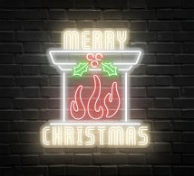 Merry Christmas Chimney Neon Sign