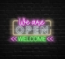 We Are Open Welcome Neon Sign