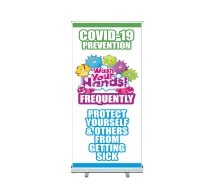 Covid-19 Prevention Wash your Hands Roll Up Banner Stands