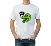 Men's White Printed T-Shirt - Crew Neck
