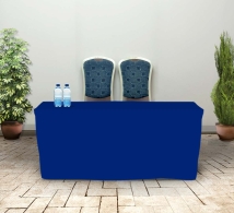 180 cm Fitted Table Covers - Blue - Zipper Back
