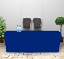 250 cm Fitted Table Covers - Blue - 4 Sided
