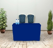 120 cm Fitted Table Covers - Blue - Zipper Back