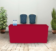 180 cm Fitted Table Covers - Red - Zipper Back