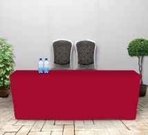 250 cm Fitted Table Covers - Red - Zipper Back