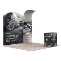 3m Inline Exhibition Stand  – Modular Display with Backwall, Counter & LED Kit