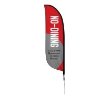Pre-Printed No Dining Order Online Feather Flag