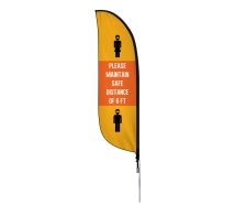 Pre-Printed Maintain Safe Distance Feather Flag
