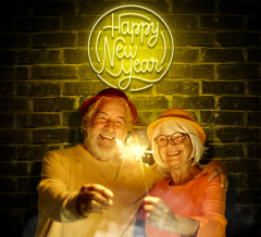 Happy New Year Circle Neon Sign