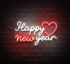 Happy New Year Heart Neon Sign