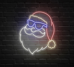 Hipster Santa Neon Sign