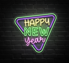 Happy New Year Traingle Neon Sign
