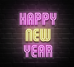 Happy New Year Bold Neon Sign