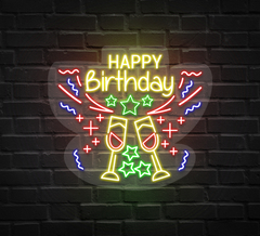 Birthday Cocktail Party Neon Sign