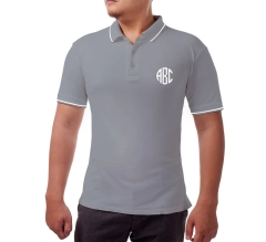 Men's Grey Polo Shirt - Embroidered