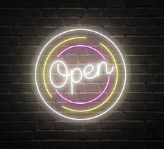 Circle Open Neon Sign