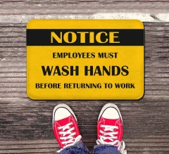 Notice Employees Must Wash Hands Indoor Floor Mats