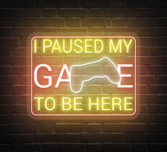 I Paused My Game To Be Here Neon Sign