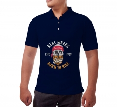Custom Blue Polo Shirt - Printed