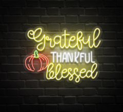 Grateful Thankful Blessed Neon Sign