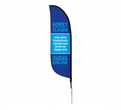 Pre-Printed Temporary Closed Order Online Feather Flag
