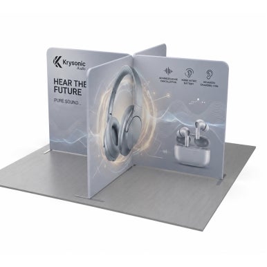 4m Magnetic Modular Fabric Displays - Cross Island Shape