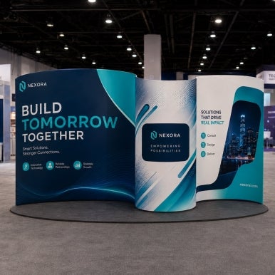 3m x 6m S-Curve Fabric Exhibition Stand