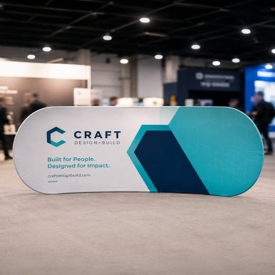 Curved Stretch Fabric Display Stand