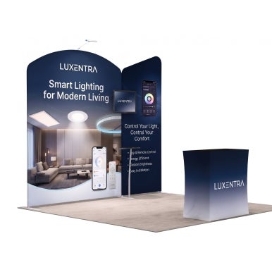 3m Exhibition Stand - Modular Display Stand with Counter & Branding Panels