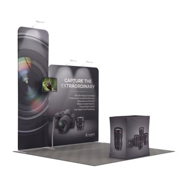 3m Exhibition Stand - Portable Display Stand with Counter & Shelving
