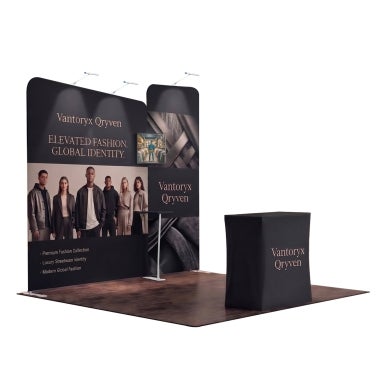 3m Exhibition Stand - Portable Display Stand with Counter & Display Setup