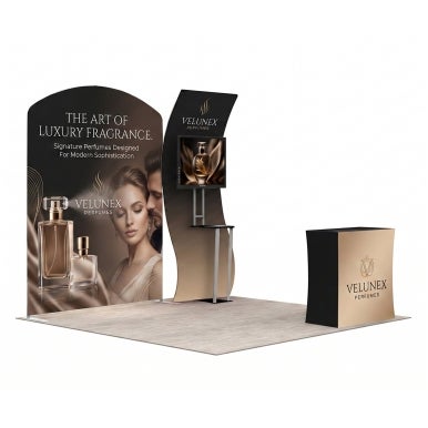 3m Exhibition Stand - Display Stand with Counter & Branding