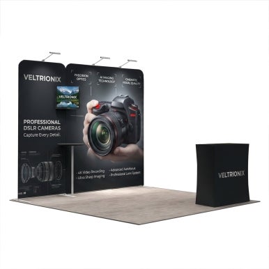 3m Exhibition Stand - Portable Display Stand with Counter & LED Lights