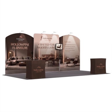6m Exhibition Stand - Large Display Stand with Counters & Monitor Stand