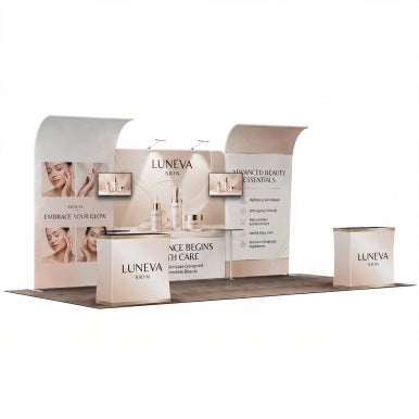 6m Inline Exhibition Stand  – Modular Setup with Monitor Mounts