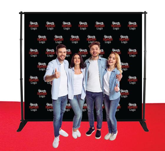 Backdrop Media Wall 9 Ft X 8 Ft Adjustable Step Repeat Banners
