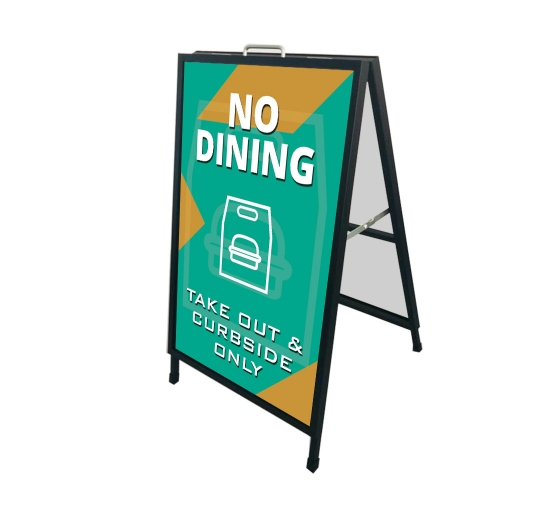 No Dining Take Out and Curbside Metal Frames