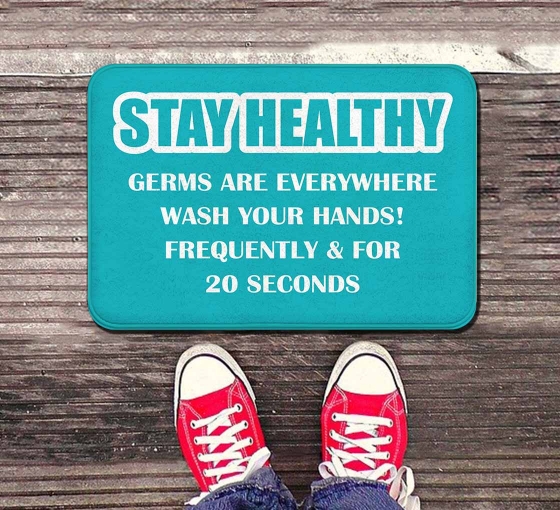 Stay Healthy Germs Everywhere Wash your Hands Indoor Floor Mats