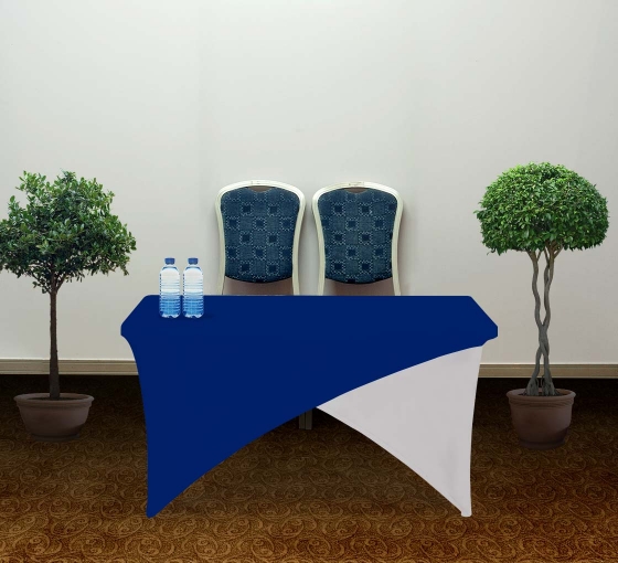 4' Cross Over Table Covers - Blue & White