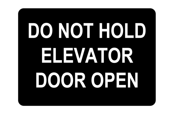 Elevator Doors Hazard Sign